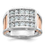 14k White and Rose Gold Mens Polished and Cut-Out 3-Row 1.5 Carat AA Quality Diamond Ring - Sophia Jewelers