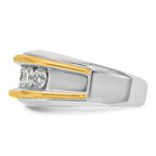 14k Two-tone Mens Polished 5-Stone Channel Ring Mounting, Mounting Only - Sophia Jewelers