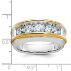 14k Two-tone Mens Polished Channel-set 5-Stone 1.5 Carat AA Diamond Ring - Sophia Jewelers