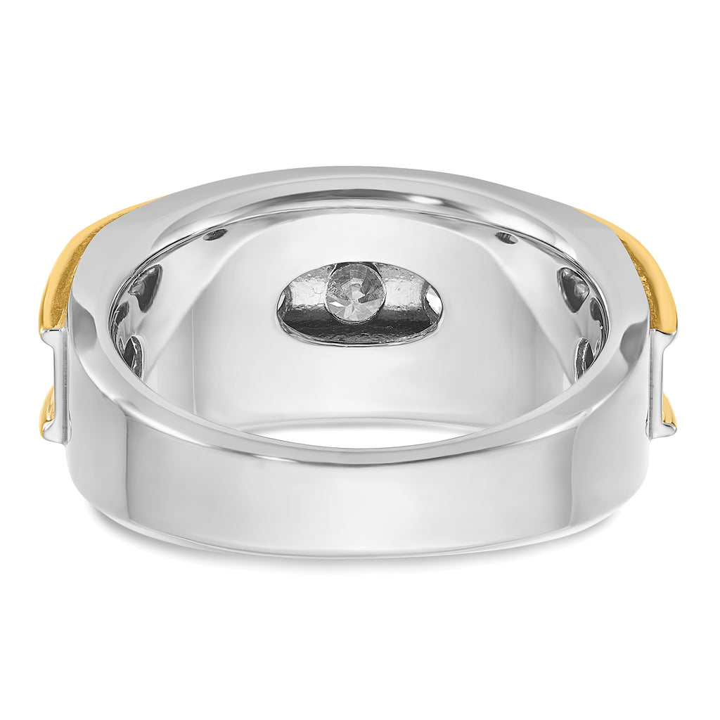 14k Two-tone Men's Polished 5-Stone 2 Carat AA Quality Diamond Ring - Sophia Jewelers