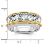14k Two-tone Men's Polished 5-Stone 2 Carat AA Quality Diamond Ring - Sophia Jewelers