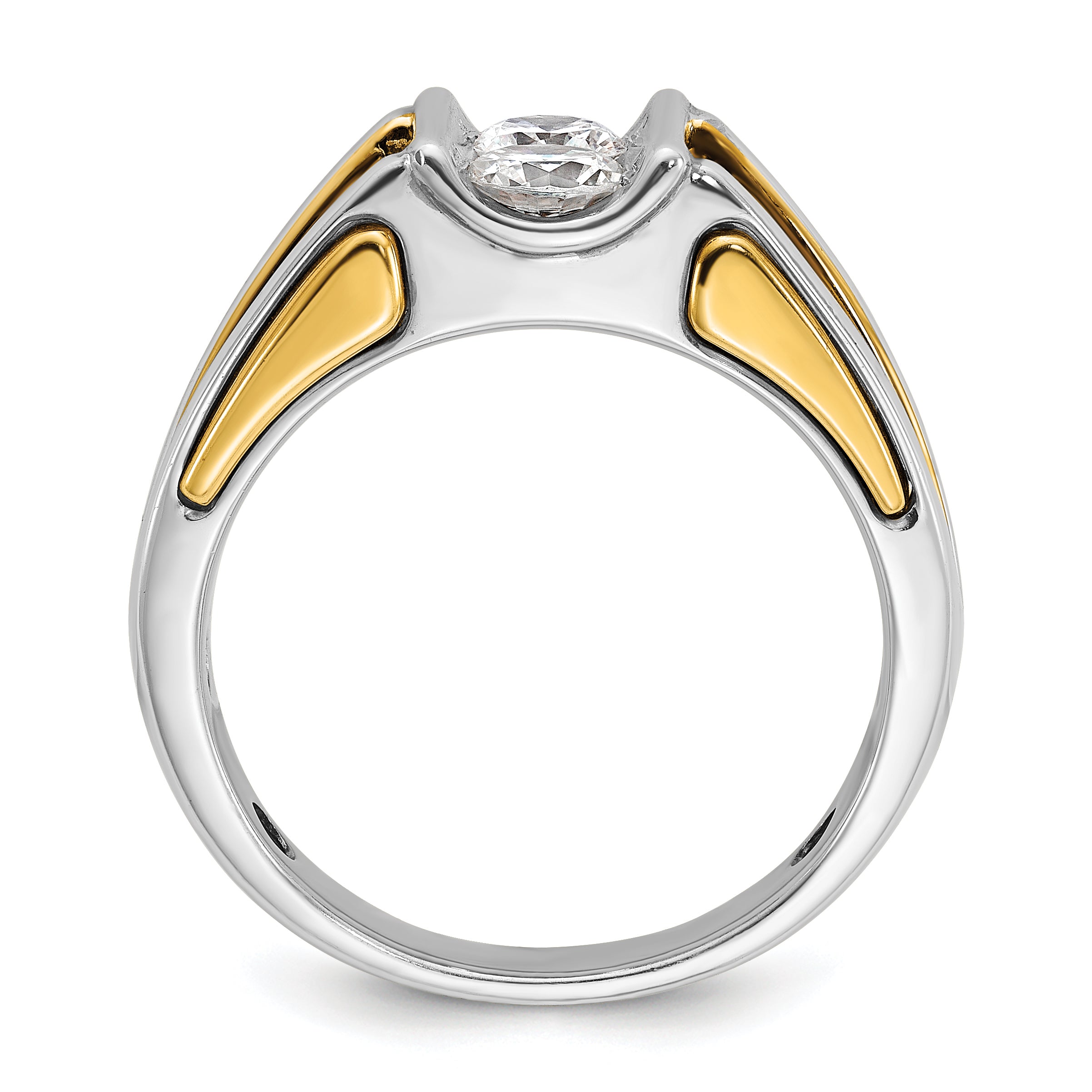 14k Two-tone Men's Complete Lab Grown VS/SI FGH Dia Ring - Sophia Jewelers