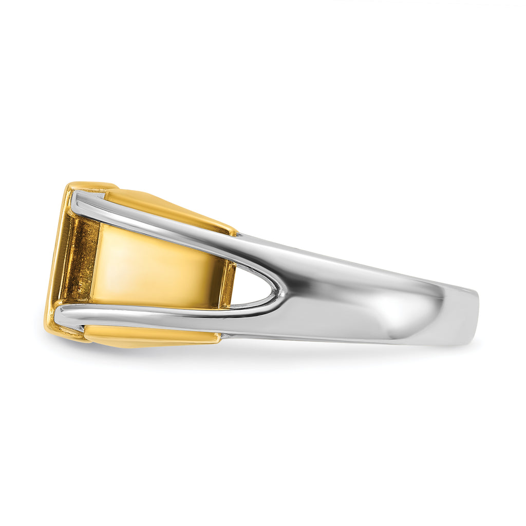14k Two-tone Mens Diamond Ring Mounting, Mounting Only - Sophia Jewelers