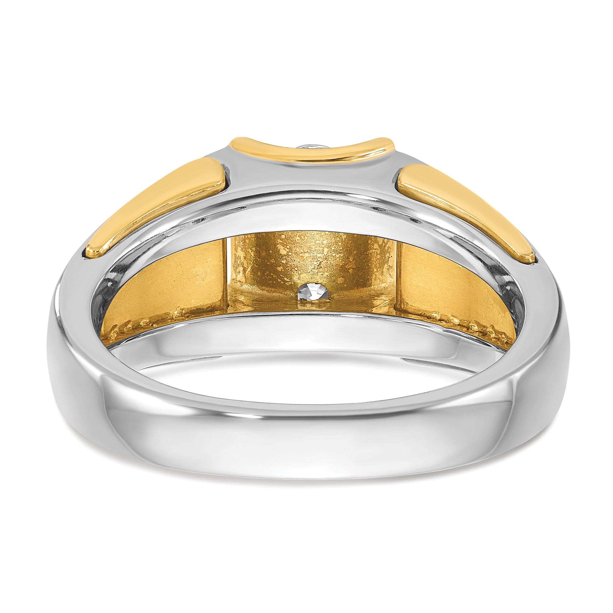 14k Two-tone Mens Diamond Ring Mounting, Mounting Only - Sophia Jewelers