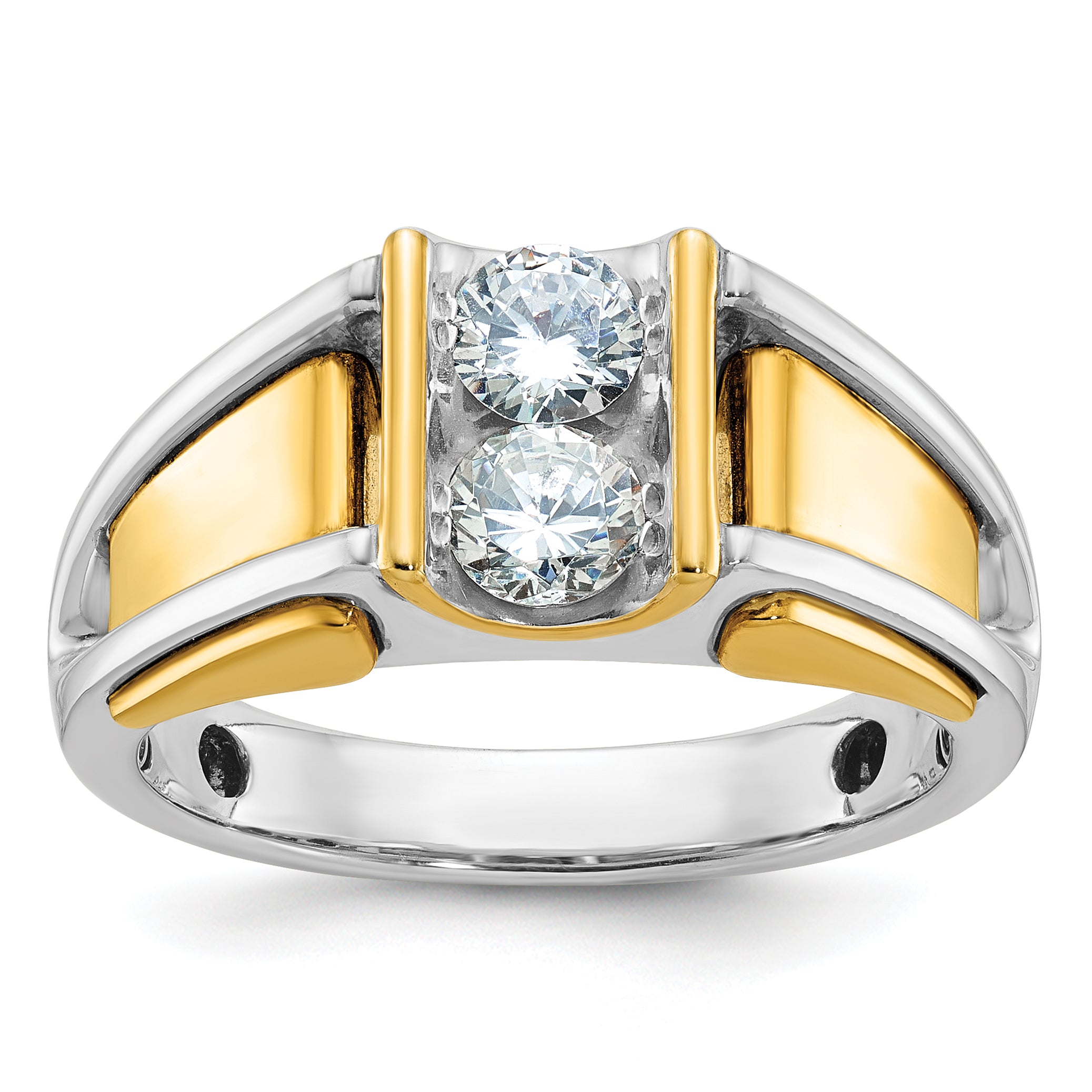 14k Two-tone Mens Diamond Ring Mounting, Mounting Only - Sophia Jewelers Main image