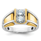 14k Two-tone Mens Diamond Ring Mounting, Mounting Only - Sophia Jewelers