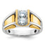 14k Two-tone Mens Diamond Ring Mounting, Mounting Only - Sophia Jewelers
