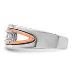 14k Rose and White Gold Mens Polished Channel-set 5-Stone 1/2 Carat AA Diamond Ring - Sophia Jewelers