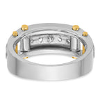 14k Two-tone Mens Polished Grooved Channel-set 5-Stone 1/2 Carat AA Diamond Ring - Sophia Jewelers