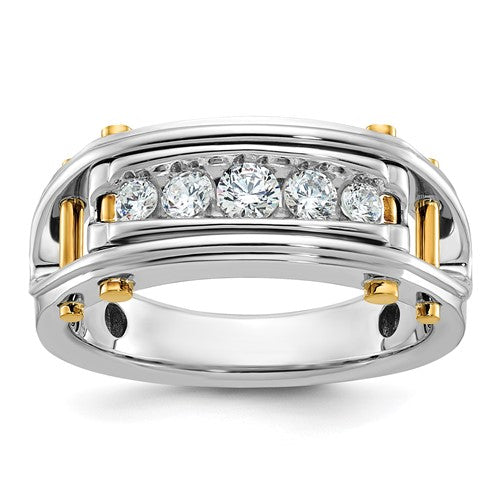 Men's Lab-Grown Diamond Ring in 14K Two-Tone Gold, 1.7mm (1/2 ct. tw.), Size 10 - Sophia Jewelers Main image