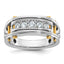 14k Two-tone Mens Polished Grooved Channel-set 5-Stone 1/2 Carat AA Diamond Ring - Sophia Jewelers