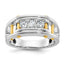 Men's Three-Stone Lab-Grown Diamond Ring in 14K Two-Tone Gold, 3.4mm (1/2 ct. tw.), Size 10 - Sophia Jewelers