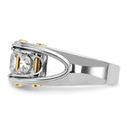 14k Two-tone Men's Polished 3-Stone 1 Carat AA Quality Diamond Ring - Sophia Jewelers