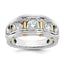 14k Two-tone Men's Polished 3-Stone 1 Carat AA Quality Diamond Ring - Sophia Jewelers