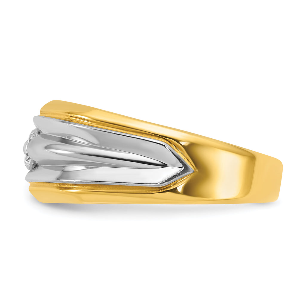 14k Two-tone Mens Diamond Ring Mounting, Mounting Only - Sophia Jewelers