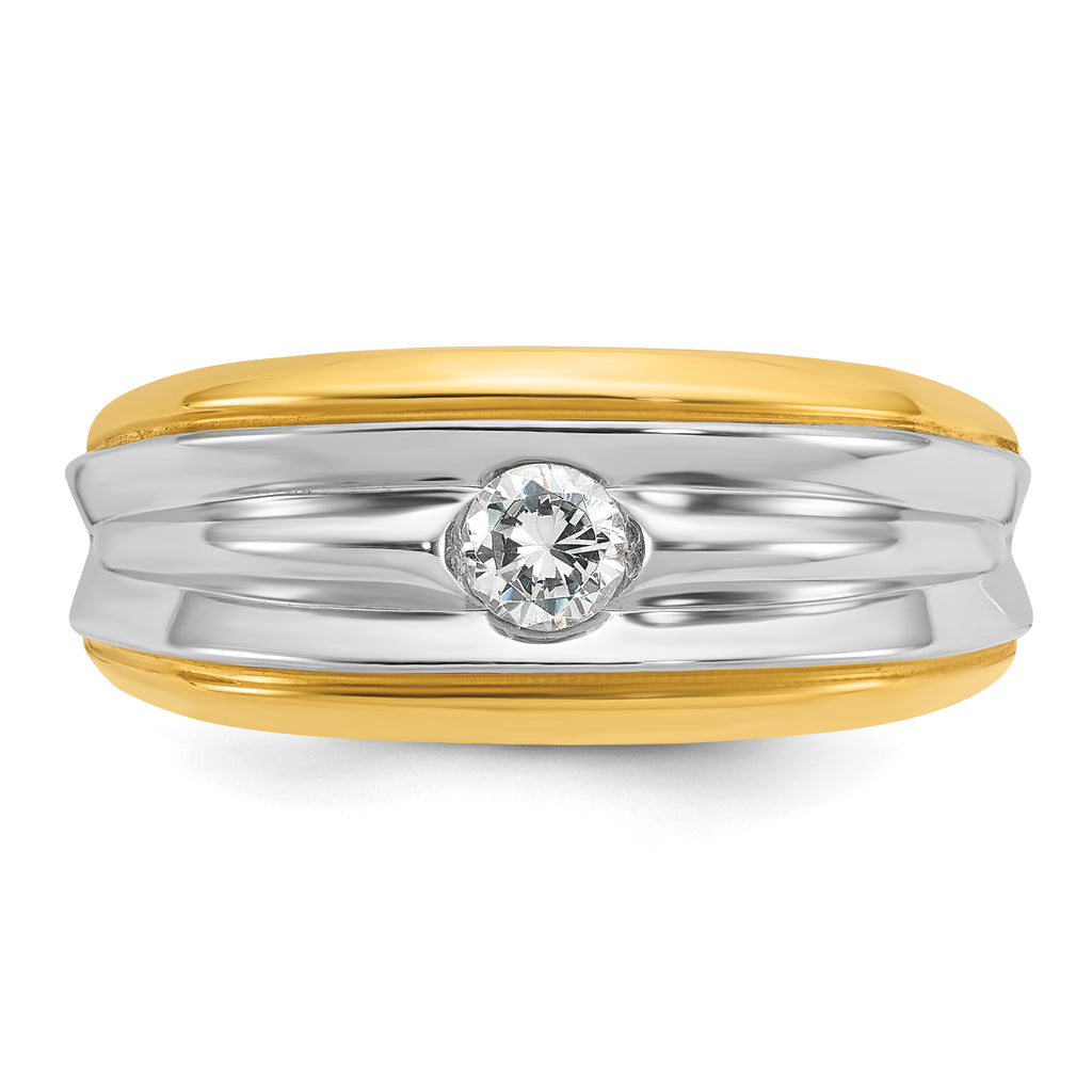 14k Two-tone Mens Diamond Ring Mounting, Mounting Only - Sophia Jewelers