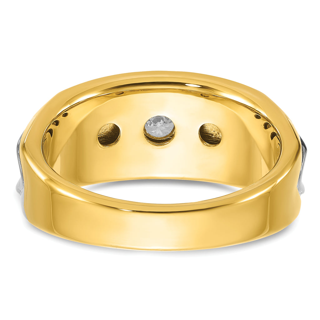 14k Two-tone Mens 1/3 carat Diamond Complete Ring - Sophia Jewelers