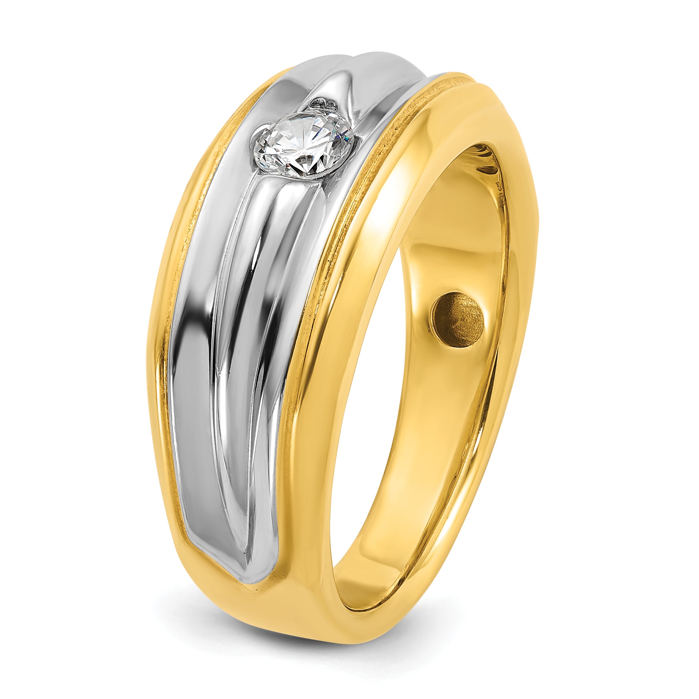14k Two-tone Mens Diamond Ring Mounting, Mounting Only - Sophia Jewelers