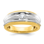 14k Two-tone Mens Diamond Ring Mounting, Mounting Only - Sophia Jewelers