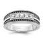 14k White Gold with Black Rhodium Men's Polished and Textured Square 5-Stone 3/4 Carat AA Quality Di - Sophia Jewelers