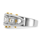 14k Two-tone Mens Polished Channel-set 5-Stone 1 Carat AA Quality Diamond Ring - Sophia Jewelers