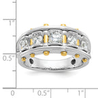 14k Two-tone Mens Polished Channel-set 5-Stone 1 Carat AA Quality Diamond Ring - Sophia Jewelers