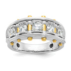 14k Two-tone Mens Polished Channel-set 5-Stone 1 Carat AA Quality Diamond Ring - Sophia Jewelers