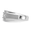 14k White Gold 1 7/8 carat Lab Grown Diamond VS/SI+ G+ Complete Polished and Satin Three Row Men's R - Sophia Jewelers