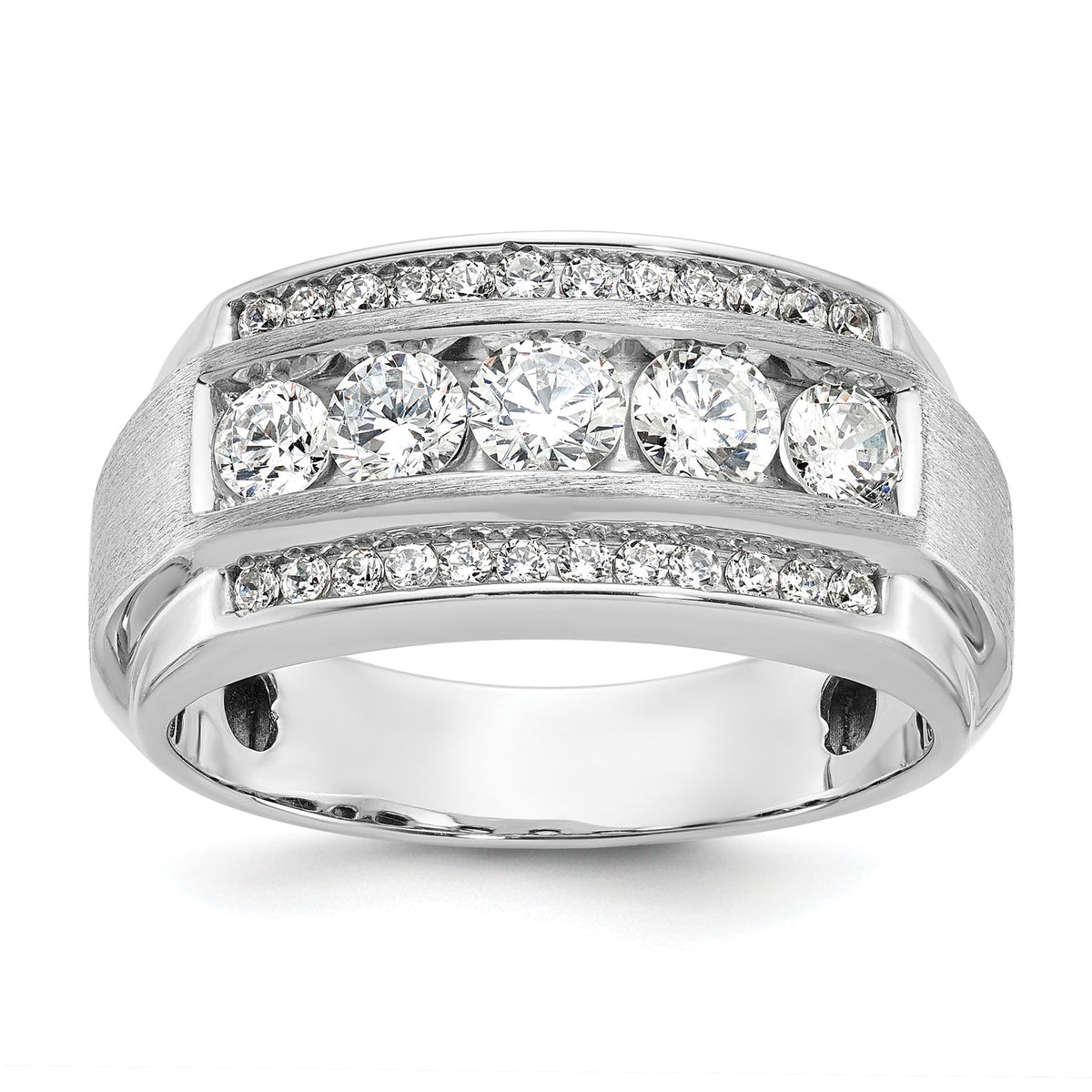 Men's Three-Row Diamond Ring in 14K White Gold (2 1/8 ct. tw.), Size 10 - Sophia Jewelers Main image