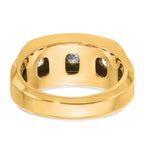 14k 1 7/8 carat Lab Grown Diamond VS/SI+ G+ Complete Polished and Satin Three Row Men's Ring - Sophia Jewelers