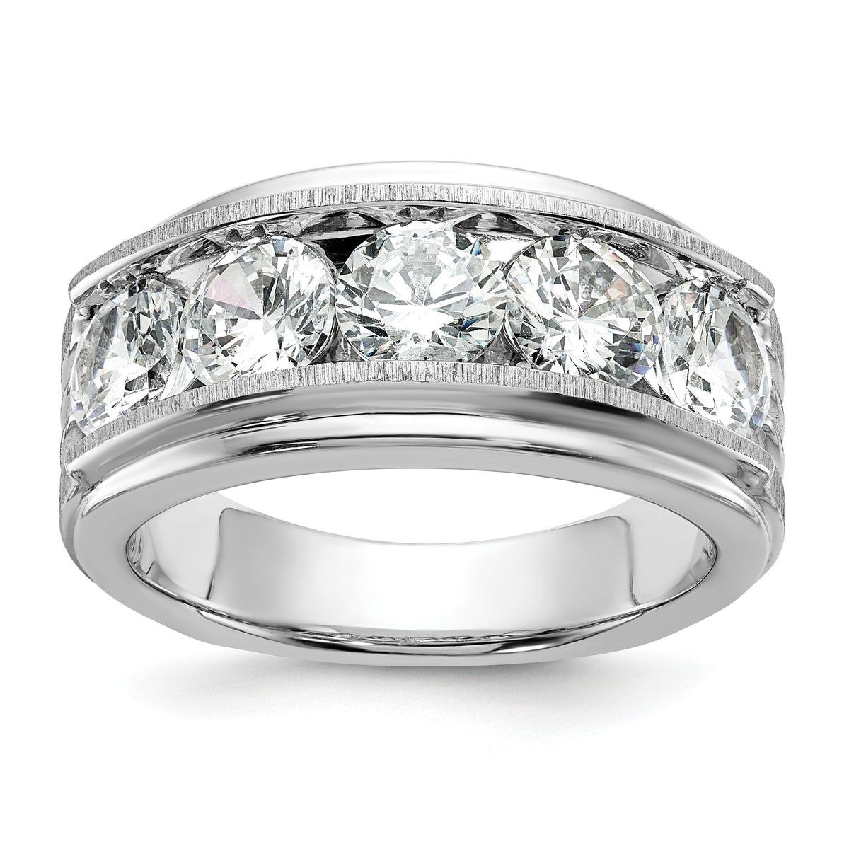Men's Lab-Grown Diamond Five-Stone Ring in 14K White Gold (3 1/2 ct. tw.), Size 10 - Sophia Jewelers Main image