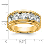 True Origin 14k 3 1/2 carat Lab Grown Diamond VS+ F+ Five Stone Complete Polished Brushed and Groove - Sophia Jewelers