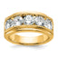 True Origin 14k 3 1/2 carat Lab Grown Diamond VS+ F+ Five Stone Complete Polished Brushed and Groove - Sophia Jewelers