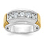 14k Two-tone Men's Polished and Textured 5-Stone Ring Mounting, Mounting Only - Sophia Jewelers