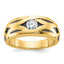 14k Polished Satin and Grooved Mens Ring Mounting, Mounting Only - Sophia Jewelers