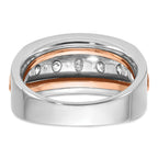 14k White and Rose Gold Mens Polished Channel-set 5-Stone Ring Mounting, Mounting Only - Sophia Jewelers