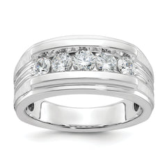 14k White Gold Men's Lab Grown VS/SI FGH Dia Complete Ring - Sophia Jewelers