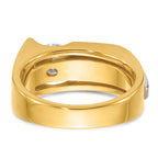 14k Two-tone 1 1/4 carat Lab Grown Diamond VS/SI+ G+ Complete Polished and Brushed Men's Ring