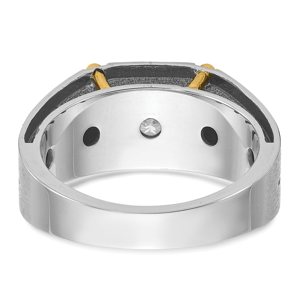14k Two-tone Mens Polished and Satin Diamond Ring Mounting, Mounting Only - Sophia Jewelers