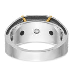 14k Two-tone Mens Polished and Satin 1/2 carat Diamond Complete Ring - Sophia Jewelers
