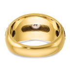 10k with Black Rhodium Men's Polished and Textured Solitaire 1/2 Carat A Quality Diamond Ring