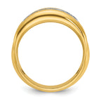 10k Two-tone Men's Polished and Grooved Bezel Set 7-Stone 1/2 Carat A Quality Diamond Ring