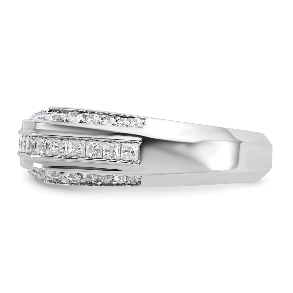 14k White Gold Mens Polished Ring Mounting, Mounting Only - Sophia Jewelers