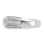 14k White Gold Mens Polished Ring Mounting, Mounting Only - Sophia Jewelers