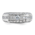 14k White Gold Men's Polished 1 7/8 Carat AA Quality Diamond Ring - Sophia Jewelers