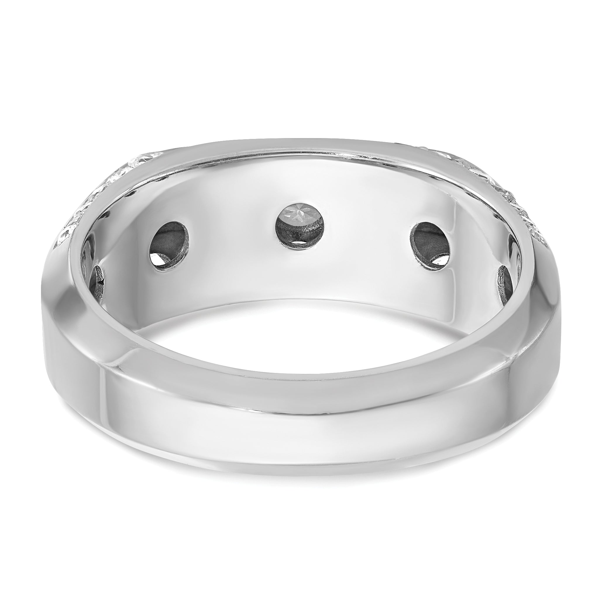14k White Gold Men's Polished 1 7/8 Carat AA Quality Diamond Ring - Sophia Jewelers
