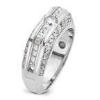 14k White Gold Mens Polished Ring Mounting, Mounting Only - Sophia Jewelers