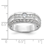 14k White Gold Mens Polished Ring Mounting, Mounting Only - Sophia Jewelers