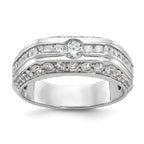 14k White Gold Men's Polished 1 7/8 Carat AA Quality Diamond Ring - Sophia Jewelers