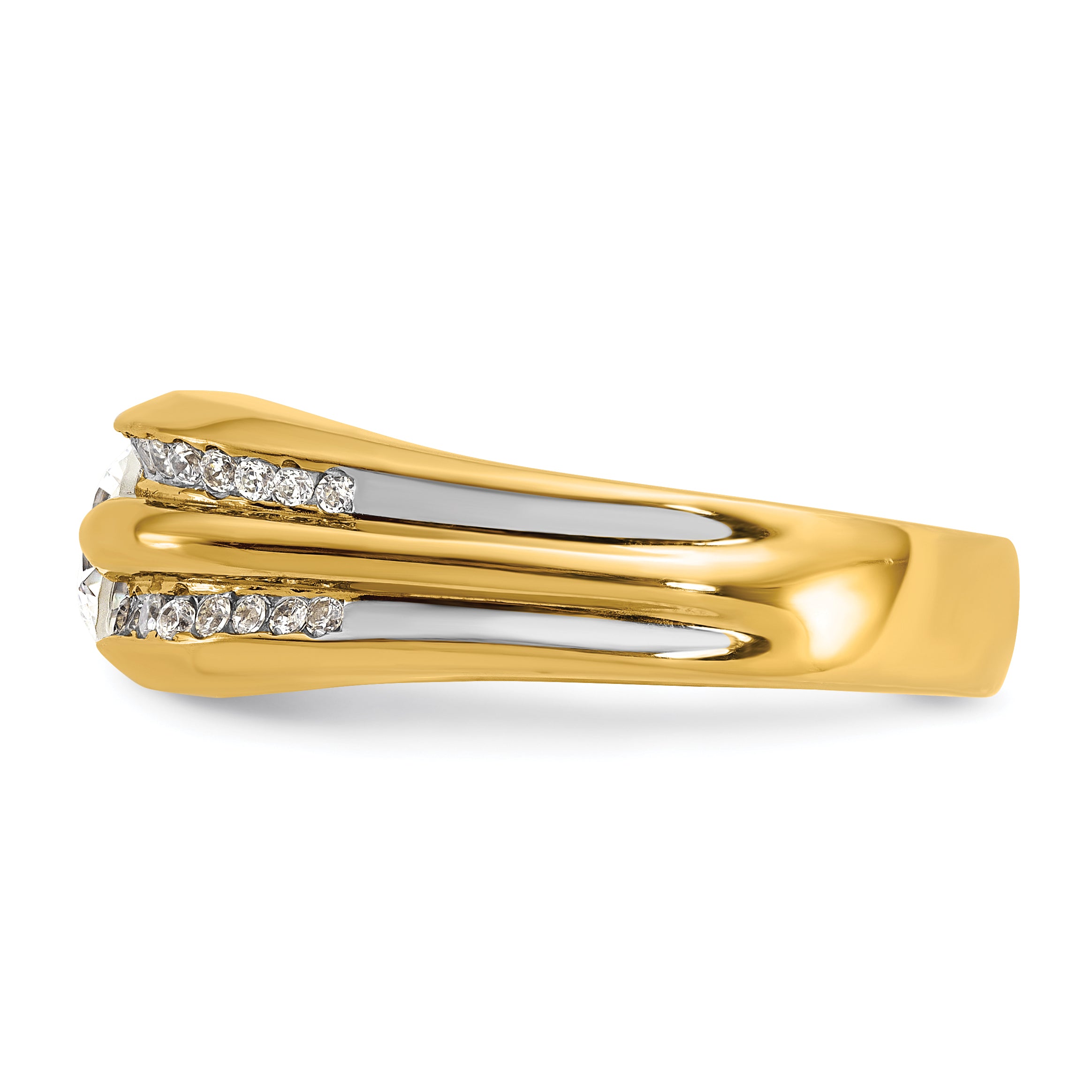14k Men's Polished 1/3 Carat AA Quality Diamond Semi-Mount Ring, Mounting Only - Sophia Jewelers